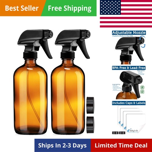 Empty amber glass spray - amber,