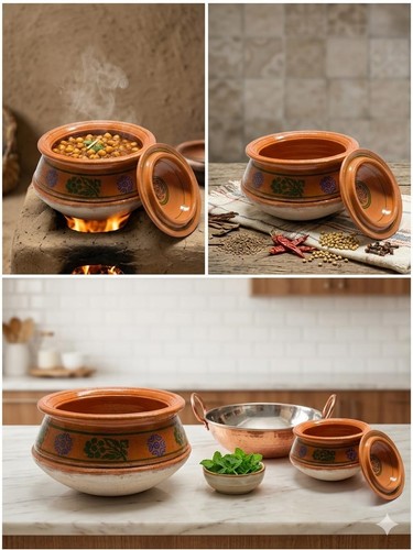New clay cooking pot handi - new,