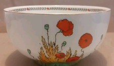 Crown Ducal : Large Sugar Bowl : Poppies Pattern : Art Deco