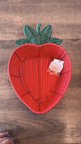 New strawberry woven storage - strawberry,
