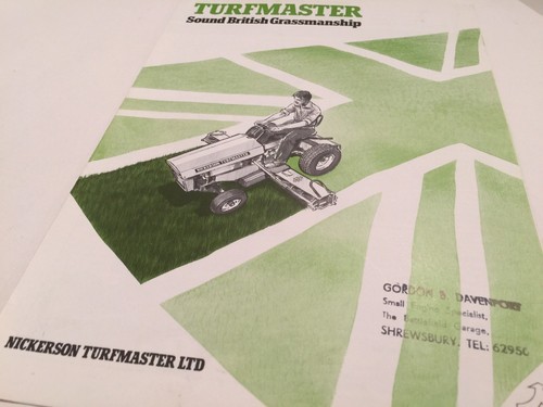 Nickerson turfmaster mowers - turfmaster, &