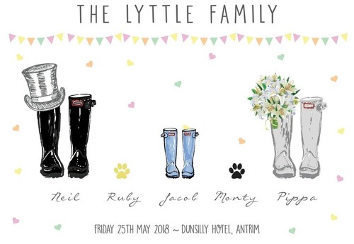Wedding gift welly print a4 - gift,,