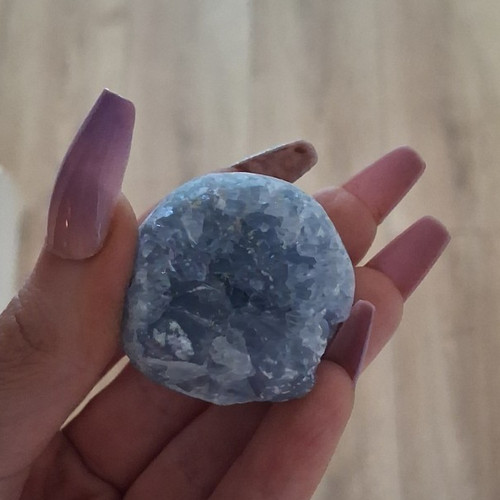 Natural polished blue crystal - blue,