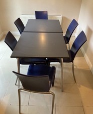 Grey Kitchen Tables And 6 Chairs/ Modern And Durable Set