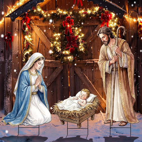 Pcs metal christmas outdoor - 3,