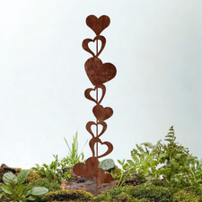 Rusty Metal Heart Garden Stake For Pot Vast Lawn Wall Door Home Decor