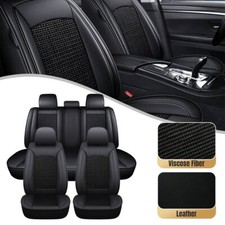 For Nissan Qashqai All Black PU Leather Full Set Seat Cover Padded Cushion Cover
