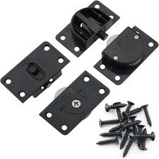 2Sets Black Sliding Cabinet Hardware Component Home Wardrobe Door...