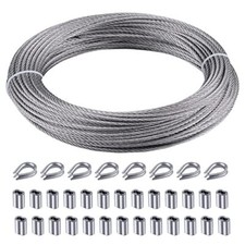 100FT Stainless Steel Cable Wire Rope Aircraft Cable Railing Decking Kit,1/8,7x7