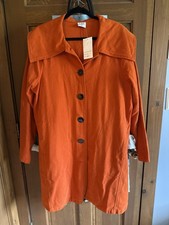 NWT CMC Color Me Come Cotton Orange Fall Swing Coat XL
