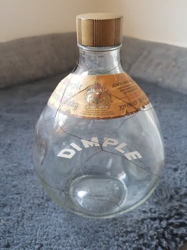 Vintage dimple whisky bottle - whisky,