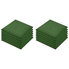 12x Fall Protection Tiles Rubber 50x50x3cm Green Playground  Mat vidaXL