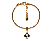 Queen Of Spades Enamel Charm