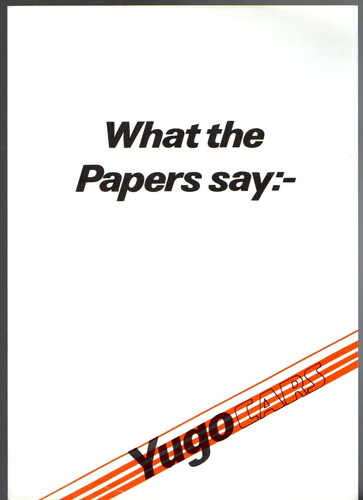 Yugo press comments 1984 1985 - press,