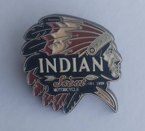 Indian scout metal enamel pin - indian,