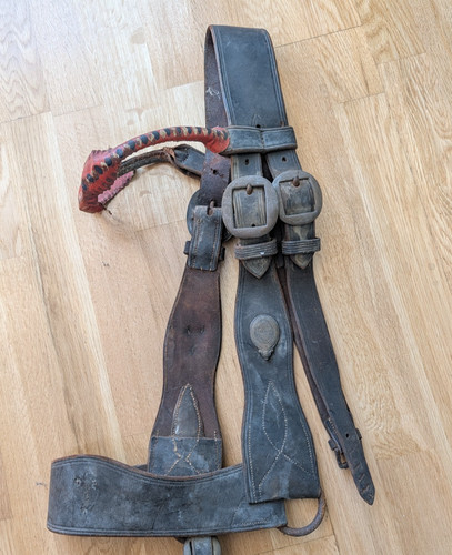 Vintage black leather heavy - vintage,