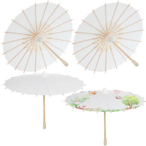 4pcs white bamboo - white, paper