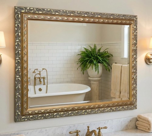 Gold decorative mirror - gold,