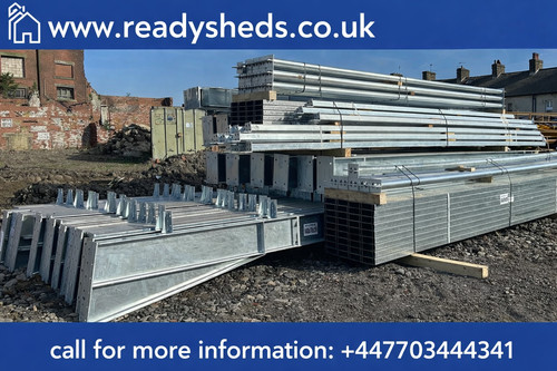 Unused steel frame building - steel,