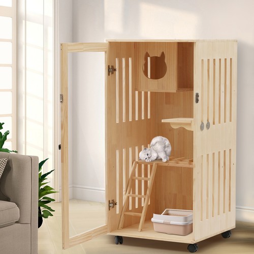 Large wooden cat enclosure - large,