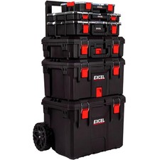 Excel Mobile Storage Modular Tool Box Set - 6 Piece Set Heavy Duty Organiser