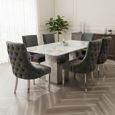 Roma 180cm White Marble Dining