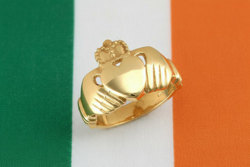 9ct yellow gold gents claddagh - yellow,