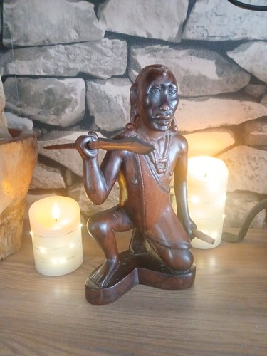 African tribal man statue - man,