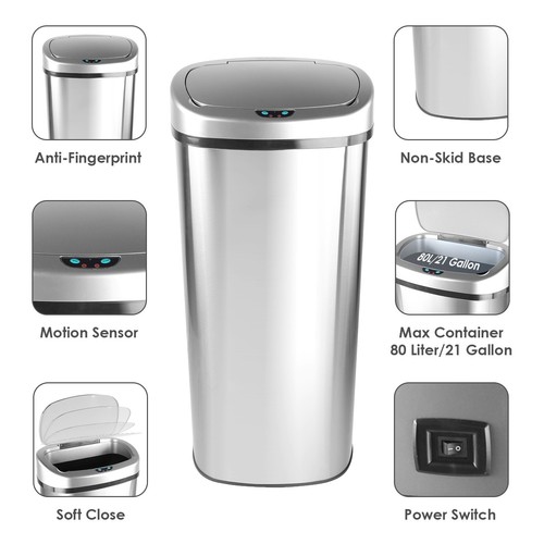 Large touch free stainless - large,
