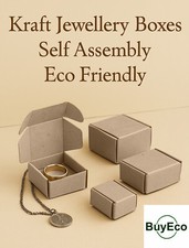 Kraft Jewellery Boxes Flat Pack 260gsm Self Assembly Eco friendly Gift Packaging