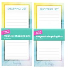2X Magnetic Shopping List Pad Notepad 80 Tear Off Pages Fridge Memo Meal Planner