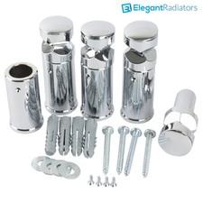 Set of UNIVERSAL brackets for Heated towel RAIL radiator Flat Or Curved Chrome
