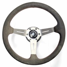 NARDI 350MM 14' Deep cone  Suede Leather Red stitch Sport Steering Wheel MX5