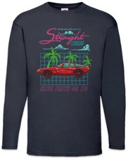 Pixel Car Straight Road Long Sleeve T-Shirt Racer Gamer Gaming Pixel Retro Bit