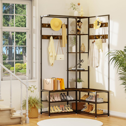 Coat rack with shoe - with,