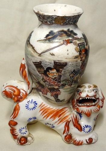 Japanese satsuma pottery dog - japanese,
