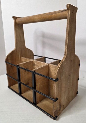 Wine carrier brown wooden - wine,