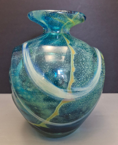 Mdina glass vase pulled - mdina, ear