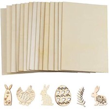 15Pcs Thin Balsawood, Wood Sheets, Model Craft DIY, Unfinished Wood Squares, 