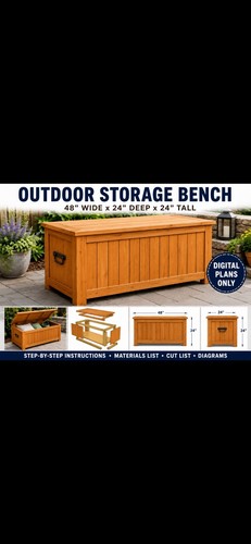 Outdoor storage bench - ,