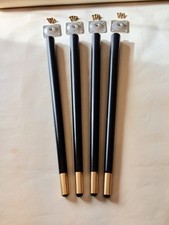 Set 4 Black Tapered Wooden