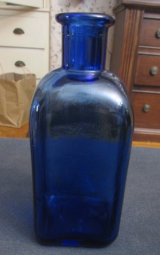 Vintage cobalt bottle - cobalt, blue