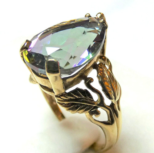 Huge mystic topaz ring 9ct - topaz,