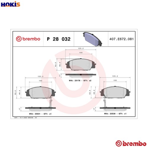 Brake pad set disc - p, 28