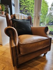 ☆☆ Gorgeous Vintage Style Oksar Leather Studded Armchair  Delivery Available ☆☆