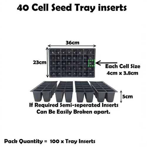 Cell tray inserts full - inserts, size