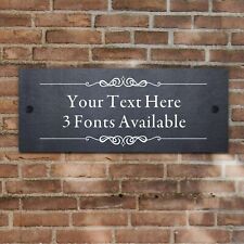 Personalised Natural Slate Plaque House Sign Door Number Name Plate Home Decor