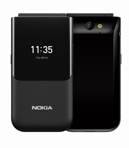 Nokia 2720 black flip phone - black,