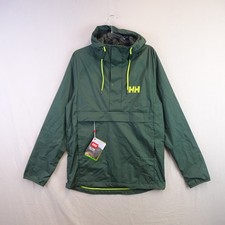 Helly Hansen HH Jacket Mens Large Green Loke Anorak Pullover Lightweight