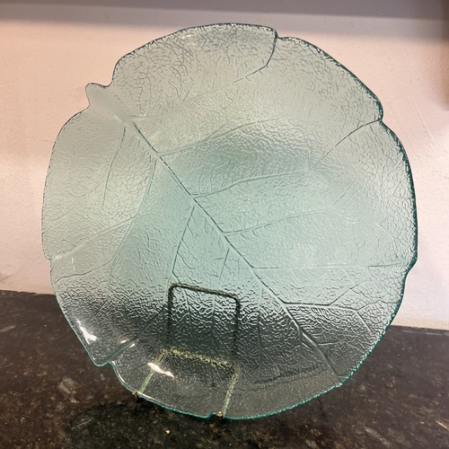 Arcoroc france leaf plate blue - france,